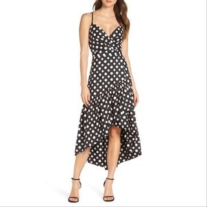 Eliza J Black and White Polka Dot High Low Dress